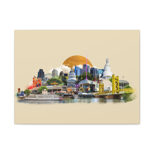 Sacramento Skyline Matte Canvas Wall Art