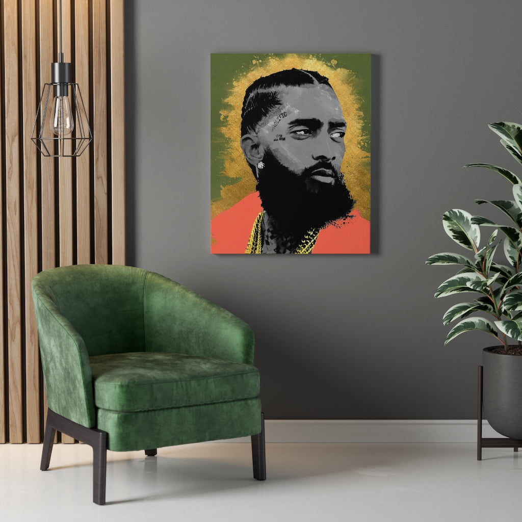 King Nipsey 24 x 30 Stretched Canvas
