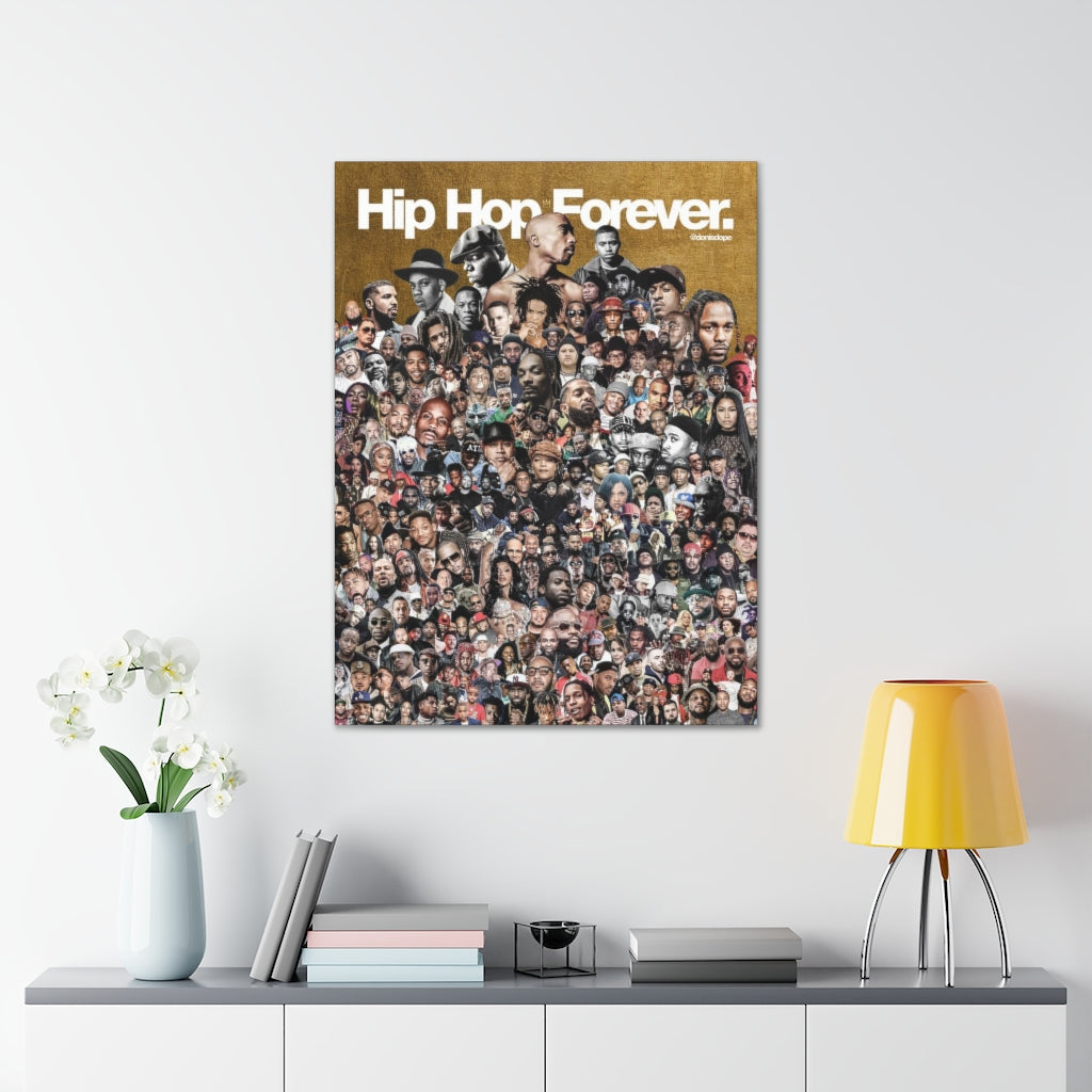 Hip Hop Forever (Gold) Wrapped Canvas