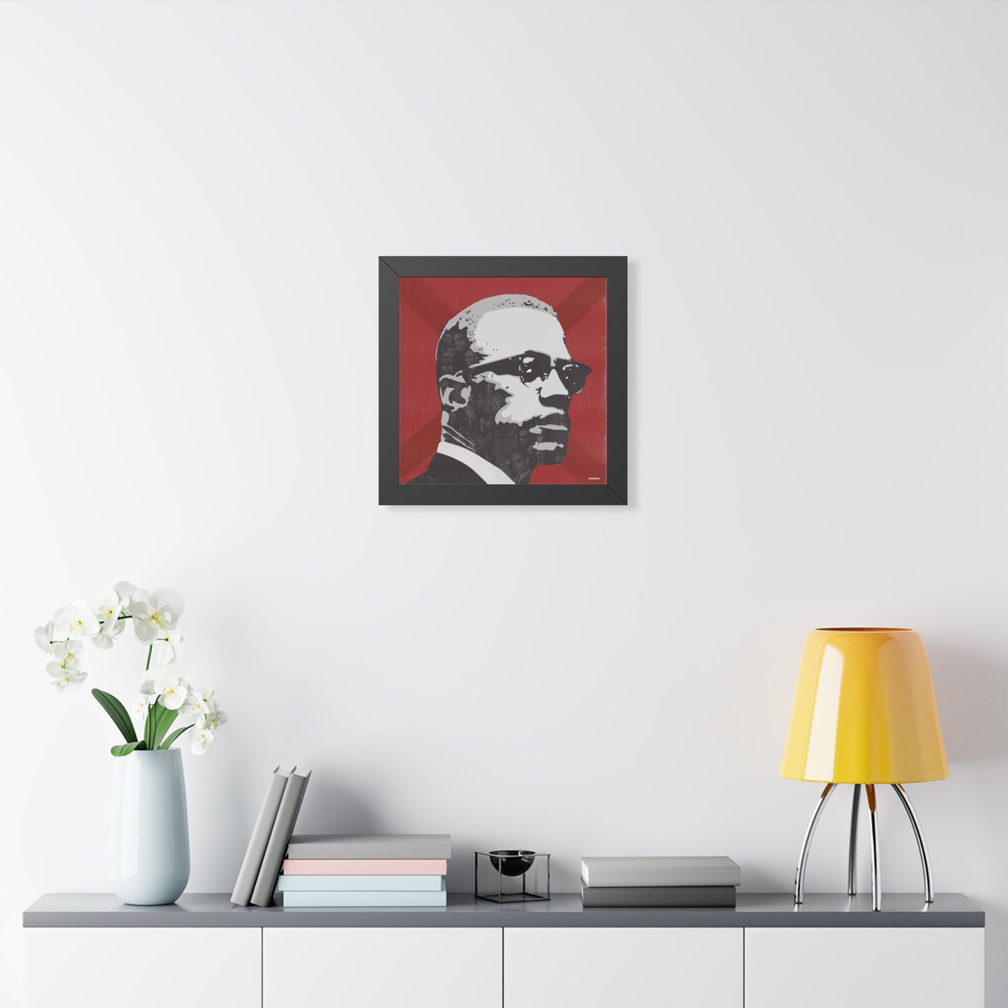 Malcolm X Collage Framed Square Poster
