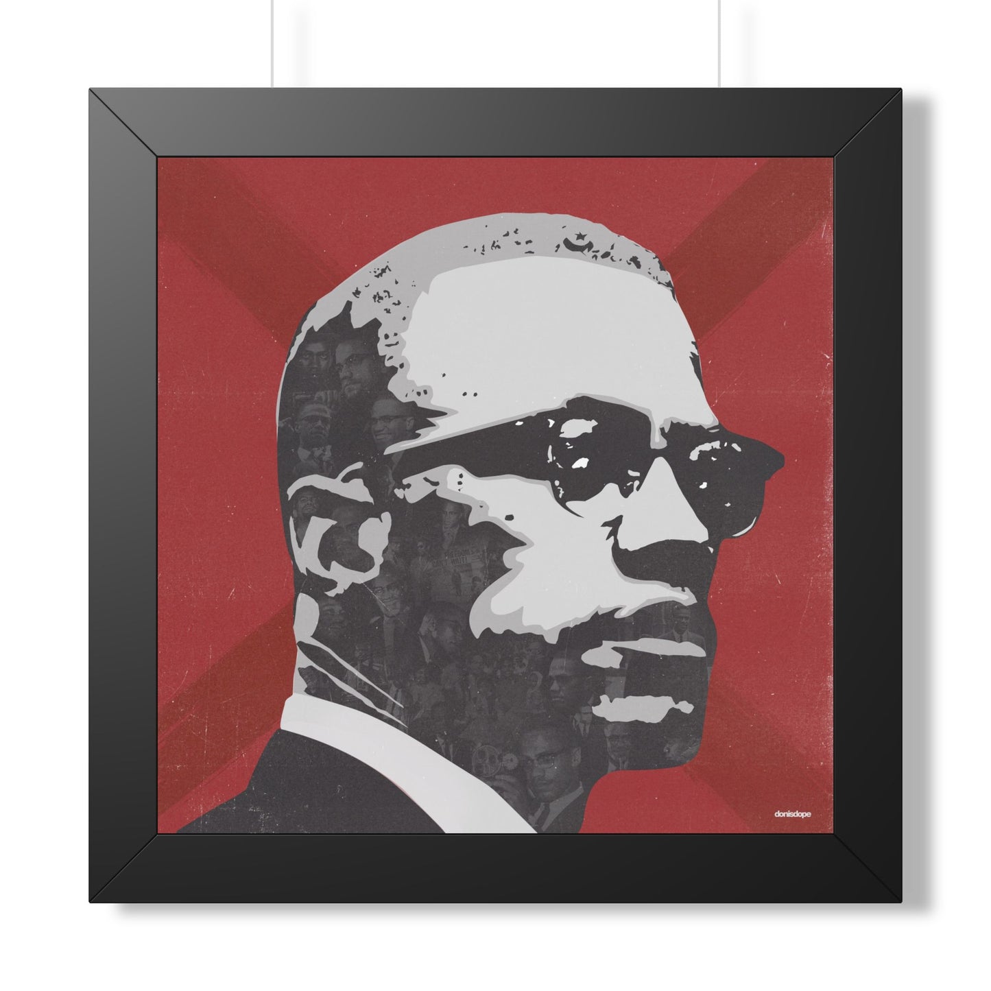 Malcolm X Collage Framed Square Poster