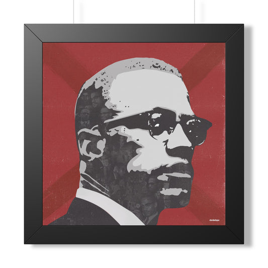 Malcolm X Collage Framed Square Poster