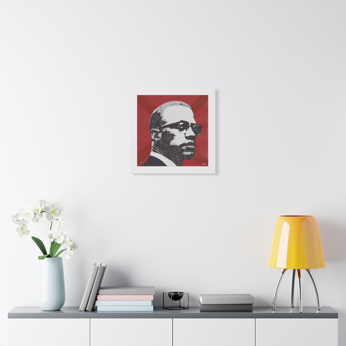 Malcolm X Collage Framed Square Poster