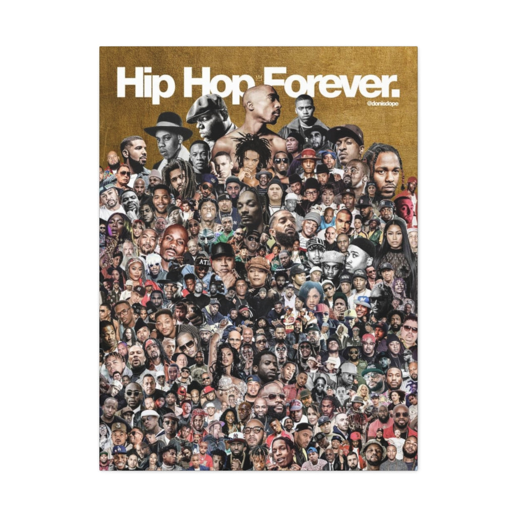 Hip Hop Forever (Gold) Wrapped Canvas