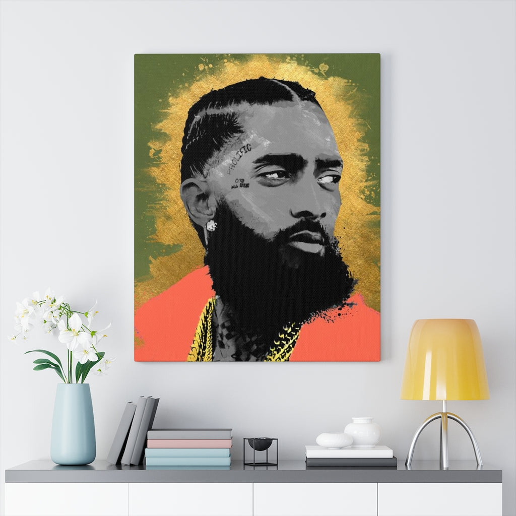 King Nipsey 24 x 30 Stretched Canvas