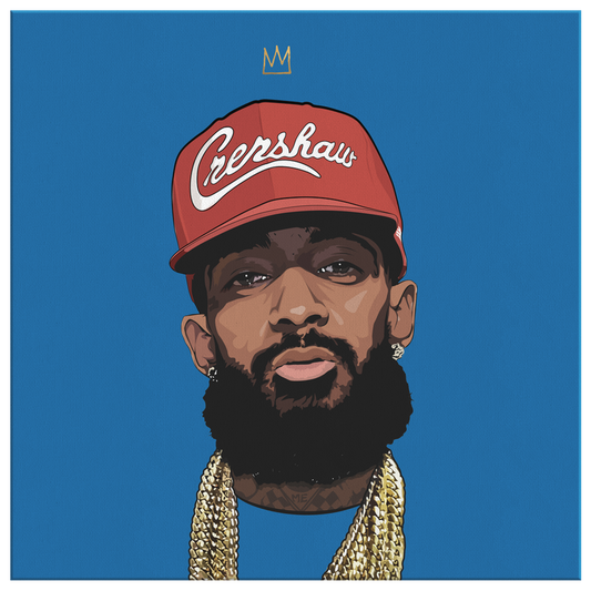 King Nipsey V2 Square Canvas (Red Hat)